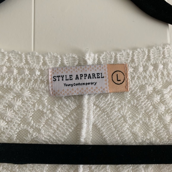 Sheer White/Ivory Lace Embroidery Kimono - Picture 3 of 7